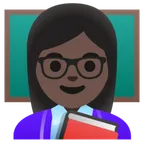 woman teacher: dark skin tone pour la plateforme Google