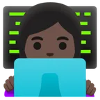 Google platformu için woman technologist: dark skin tone