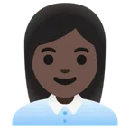 woman office worker: dark skin tone untuk platform Google