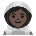 woman astronaut: dark skin tone สำหรับแพลตฟอร์ม Google