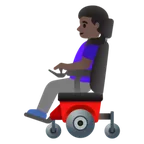 woman in motorized wheelchair: dark skin tone สำหรับแพลตฟอร์ม Google