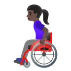 woman in manual wheelchair: dark skin tone til Google platform
