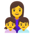 family: woman, girl, boy for Google platform