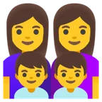 Googleプラットフォームのfamily: woman, woman, boy, boy