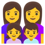 Google platformu için family: woman, woman, girl, boy
