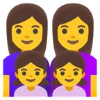 family: woman, woman, girl, girl för Google-plattform