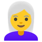 Google प्लेटफ़ॉर्म के लिए woman: white hair