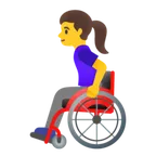 woman in manual wheelchair for Google platform