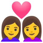 Google 平台中的 couple with heart: woman, woman