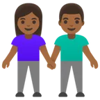 woman and man holding hands: medium-dark skin tone per la piattaforma Google