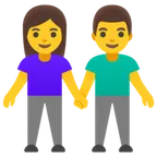 woman and man holding hands لمنصة Google