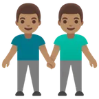 men holding hands: medium skin tone untuk platform Google