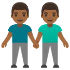 men holding hands: medium-dark skin tone untuk platform Google