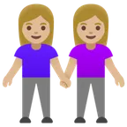 women holding hands: medium-light skin tone per la piattaforma Google