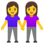 women holding hands alustalla Google
