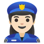 woman police officer: light skin tone for Google platform