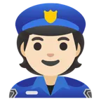 police officer: light skin tone สำหรับแพลตฟอร์ม Google
