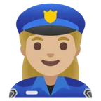 woman police officer: medium-light skin tone for Google platform