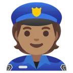 police officer: medium skin tone untuk platform Google