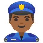 man police officer: medium-dark skin tone for Google platform