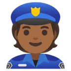 police officer: medium-dark skin tone สำหรับแพลตฟอร์ม Google