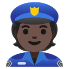 police officer: dark skin tone สำหรับแพลตฟอร์ม Google