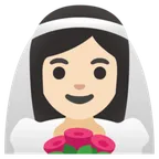woman with veil: light skin tone for Google platform