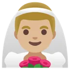 man with veil: medium-light skin tone til Google platform