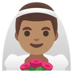 man with veil: medium skin tone for Google platform