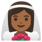 woman with veil: medium-dark skin tone para a plataforma Google