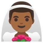 man with veil: medium-dark skin tone für Google Plattform