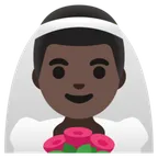 man with veil: dark skin tone for Google platform