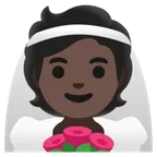 person with veil: dark skin tone สำหรับแพลตฟอร์ม Google