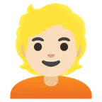 person: light skin tone, blond hair สำหรับแพลตฟอร์ม Google