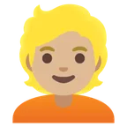 Google 플랫폼을 위한 person: medium-light skin tone, blond hair