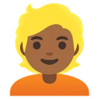 person: medium-dark skin tone, blond hair pentru platforma Google