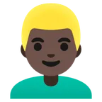 man: dark skin tone, blond hair لمنصة Google