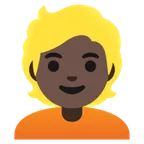 person: dark skin tone, blond hair per la piattaforma Google
