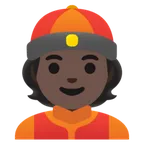 Google dla platformy person with skullcap: dark skin tone