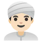 man wearing turban: light skin tone til Google platform
