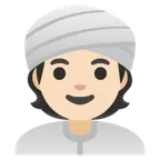 person wearing turban: light skin tone สำหรับแพลตฟอร์ม Google