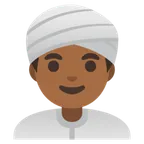man wearing turban: medium-dark skin tone til Google platform
