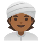person wearing turban: medium-dark skin tone für Google Plattform