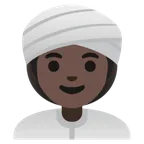 woman wearing turban: dark skin tone لمنصة Google