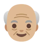 Google 플랫폼을 위한 old man: medium-light skin tone