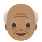 Googleプラットフォームのold man: medium skin tone
