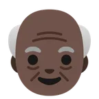 old man: dark skin tone สำหรับแพลตฟอร์ม Google