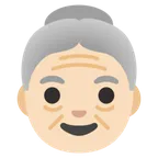 old woman: light skin tone per la piattaforma Google
