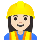 woman construction worker: light skin tone für Google Plattform