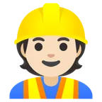 construction worker: light skin tone สำหรับแพลตฟอร์ม Google